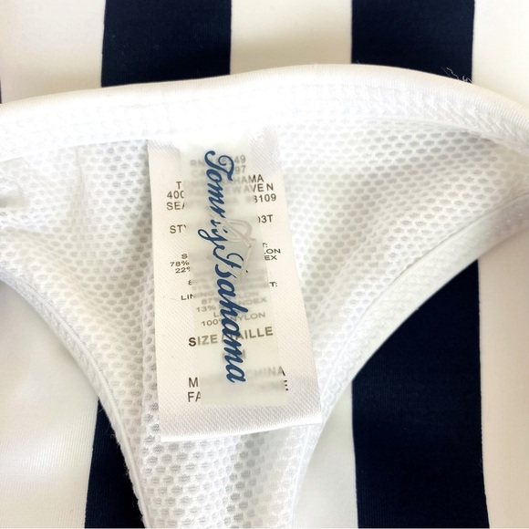 Tommy Bahama Island Active Stripe High Neck Racerback Tankini Top Size M - Picture 6 of 8